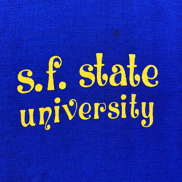Vintage San Francisco State University Jacket Adult Large Blue Champion SFSU 70s - Picture 2 of 14